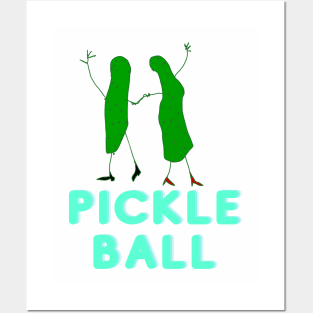 Pickle, Pickleball, Ball, Dancing, Funny T-Shirt, Funny Tee, Badly Drawn, Bad Drawing Posters and Art